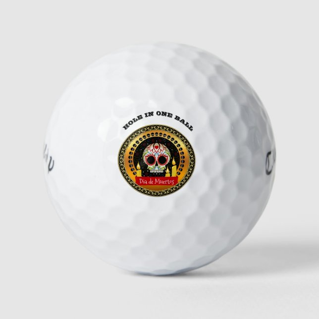 Pelotas De Golf Calavera de azúcar derramando sangre intimidante y (Anverso)