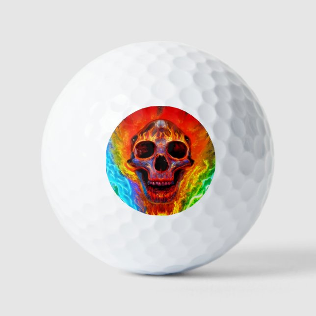 Pelotas De Golf Calavera de color (Anverso)