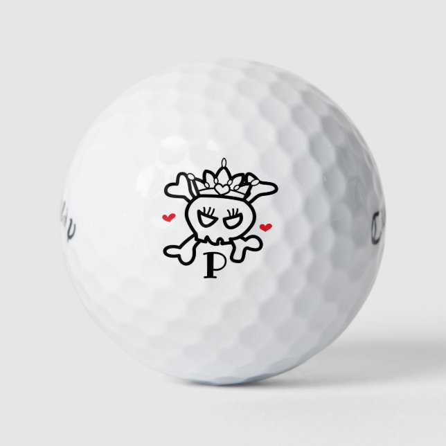 Pelotas De Golf Calavera de princesa con tu primer (Anverso)