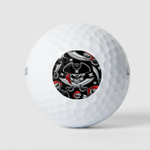 Pelotas De Golf Calavera pirata con sabers cruzados