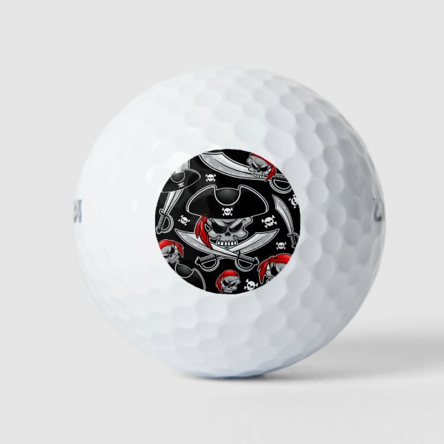 Pelotas De Golf Calavera pirata con sabers cruzados (Anverso)