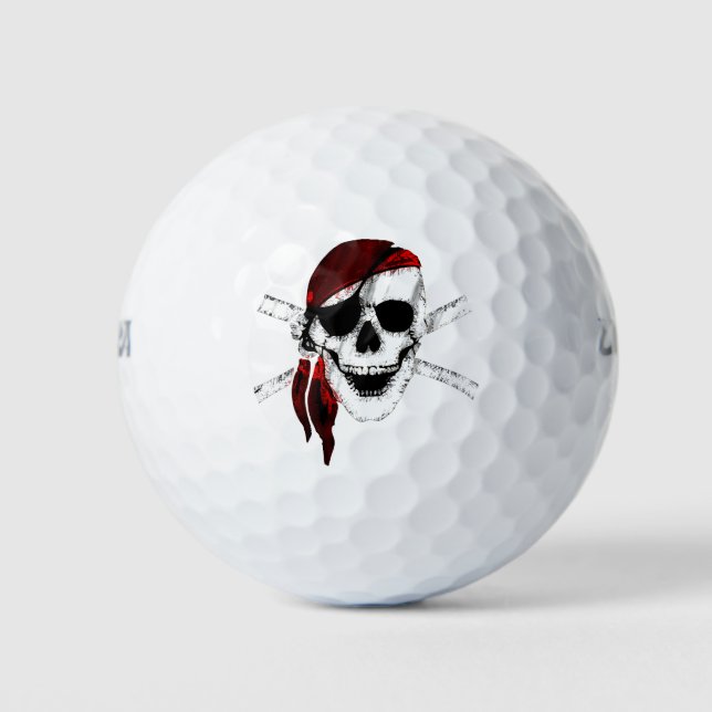 Pelotas De Golf Calavera pirata y encrucijada (Anverso)