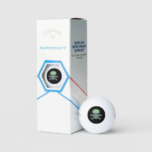 Pelotas De Golf Calavera verde negro alabanzas de golf Supersoft 3
