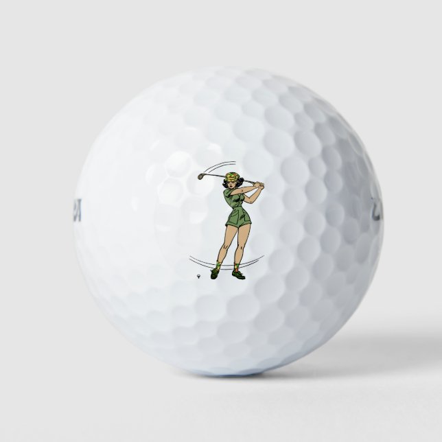 Pelotas De Golf Calentamiento para el Golf Lady Golfer (Anverso)