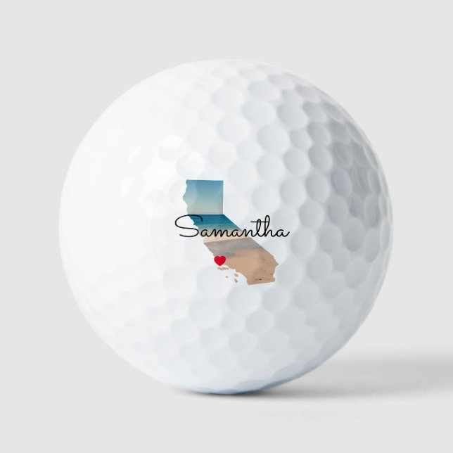 Pelotas De Golf California Shape Heart Photo  (Anverso)