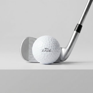 Pelotas De Golf Caligrafía minimalista de guión elegante 