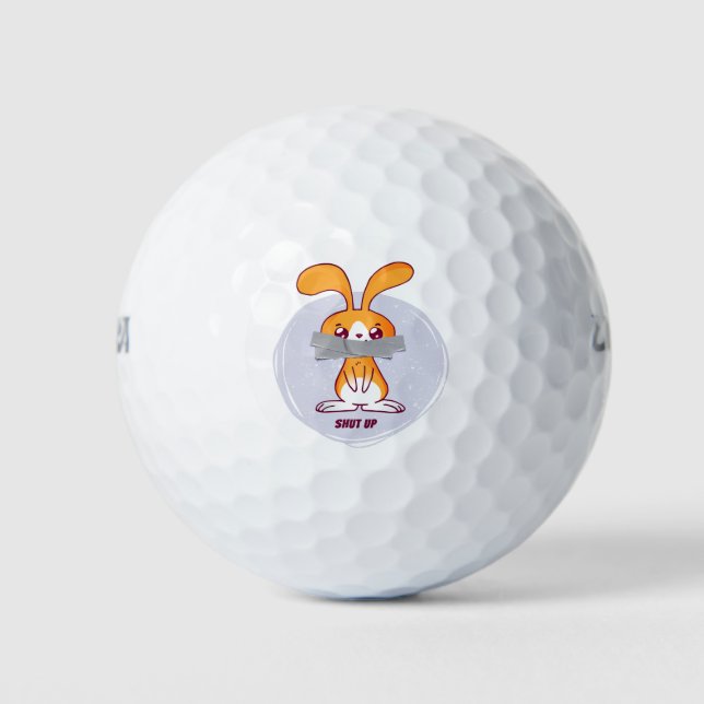 Pelotas De Golf Cállate Conejo Diseño Divertido Sarcástico Cómic (Anverso)
