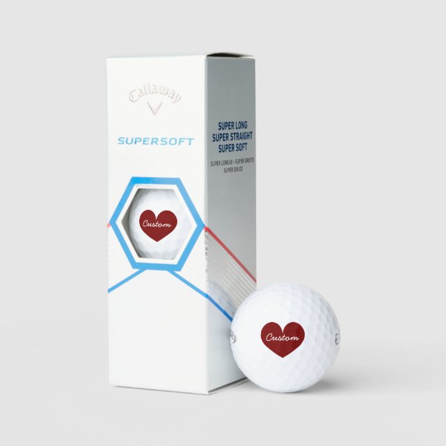 Pelotas de golf Callaway personalizadas con corazó (Embalaje)