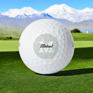 Pelotas De Golf Calligrafía de guión monograma Sage Green