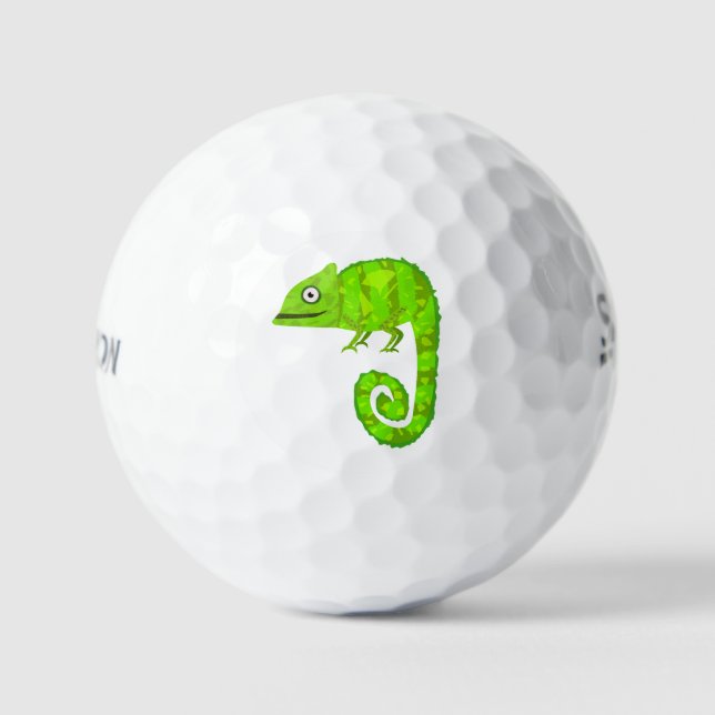 Pelotas De Golf Camaleón lindo verde (Anverso)