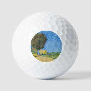 Pelotas De Golf Camino soleado vibrante y casa amarilla de Van Gog