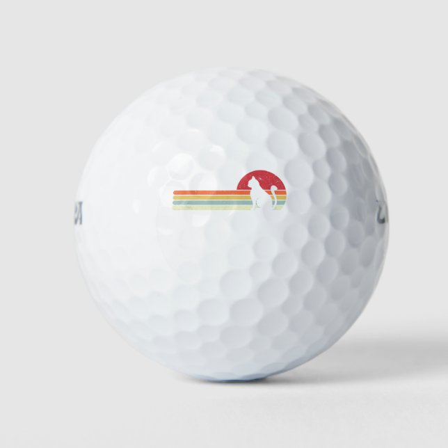 Pelotas De Golf Camiseta de gato. Estilo retro (Anverso)
