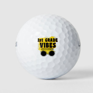 Pelotas De Golf Camiseta Vibraciones de Regreso a la Escuela 1er G