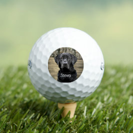 Pelotas De Golf Camo Black Lab Perro Rama nombre animal