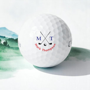 Pelotas De Golf Campo de golf de la tipografía moderna monograma a