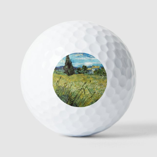 Pelotas De Golf Campo de Trigo Verde Vincent van Gogh (Anverso)