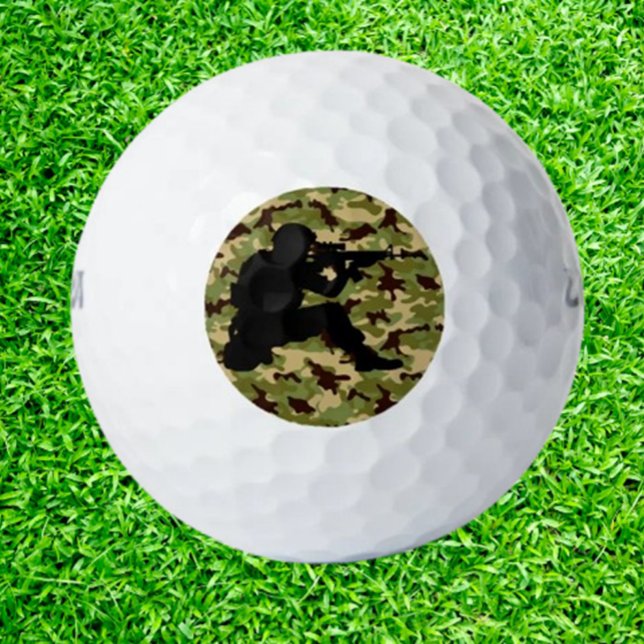 Pelotas De Golf Camuflaje Verde de Ejército (Discover the perfect military gift for golfers! )