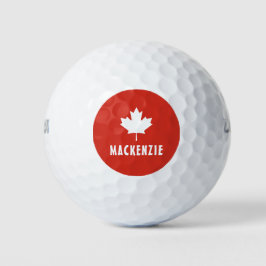 Pelotas De Golf Canadá Día Rojo Blanco Bandera Canadiense Nombre d