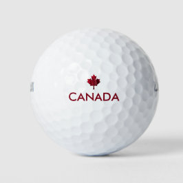 Pelotas De Golf Canadá y hojas de arce rojas