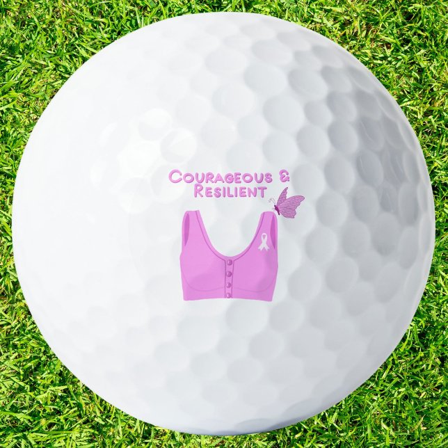 Pelotas De Golf Cáncer de Mama valiente y resistente (Subido por el creador)