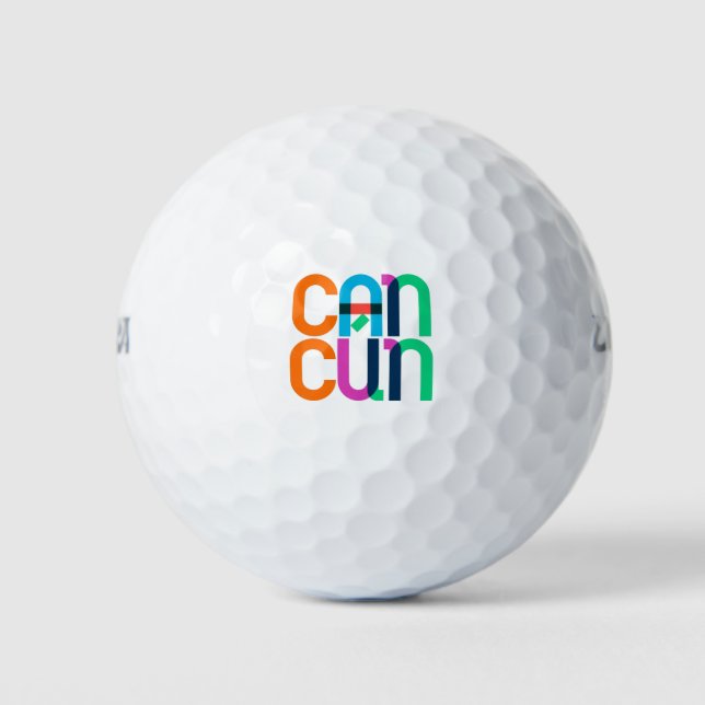 Pelotas De Golf Cancun Mexico Pop Art Letters (Anverso)