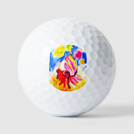 Pelotas De Golf cangrejo ermitaño acuarela divertido