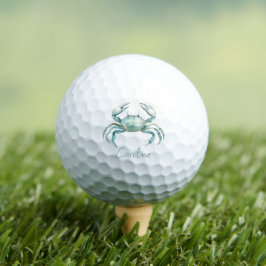 Pelotas De Golf Cangrejo Personalizado de Acuarela Costera