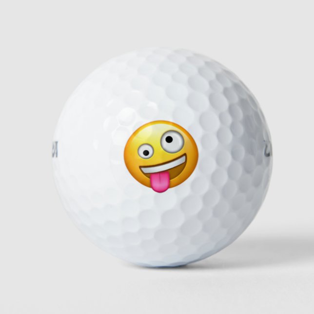 Pelotas De Golf Cara con un ojo grande y uno pequeño - Emoji (Anverso)