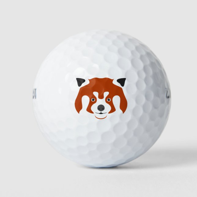 PELOTAS DE GOLF CARA DE PANDA ROJO (Anverso)