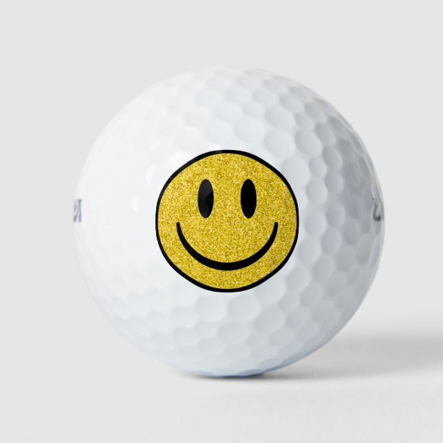 Pelotas De Golf Cara de sonrisa purpurina (Anverso)