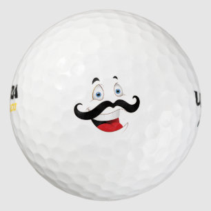 Pelotas De Golf Cara divertida con bigote