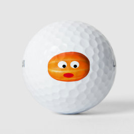 Pelotas De Golf Cara divertida de calabaza Naranja para Tony