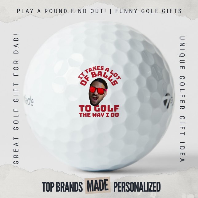 Pelotas De Golf Cara divertida de golf cita Se necesita muchas pel (Custom golf balls by Play A Round Find Out, "It Takes A Lot Of Balls To Golf The Way I Do" portrait)