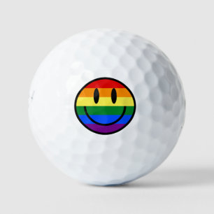 Pelotas De Golf Cara sonriente arco iris
