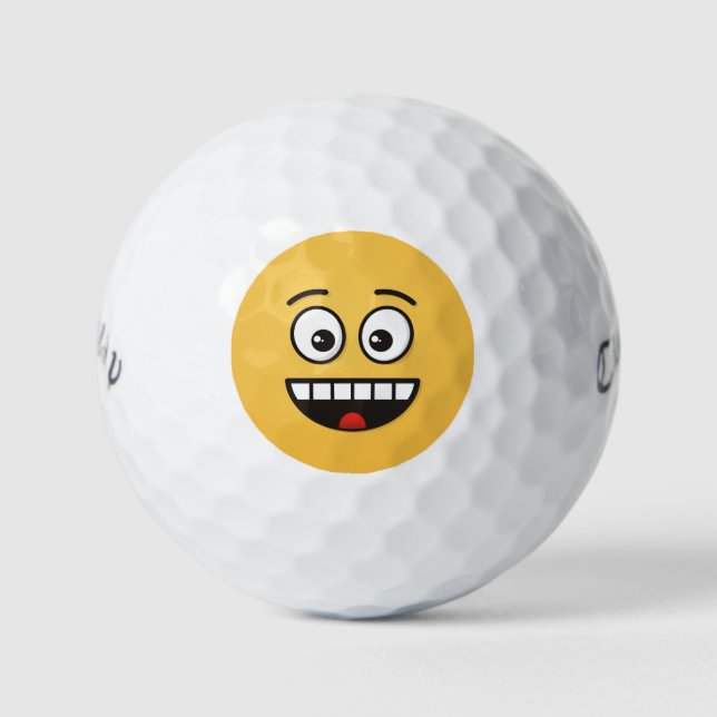 Pelotas De Golf Cara sonriente con boca abierta (Anverso)