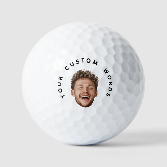 Pelotas De Golf Cara y texto personalizado - Duelo divertido para  (Anverso)