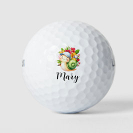 Pelotas De Golf Caracol golfer con flores