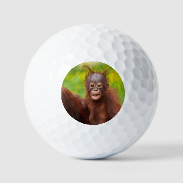 Pelotas De Golf Carácter quirky de un bebé orangután (Anverso)
