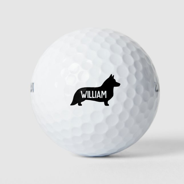 Pelotas De Golf Cardigan Welsh Corgi Silhouette (Anverso)