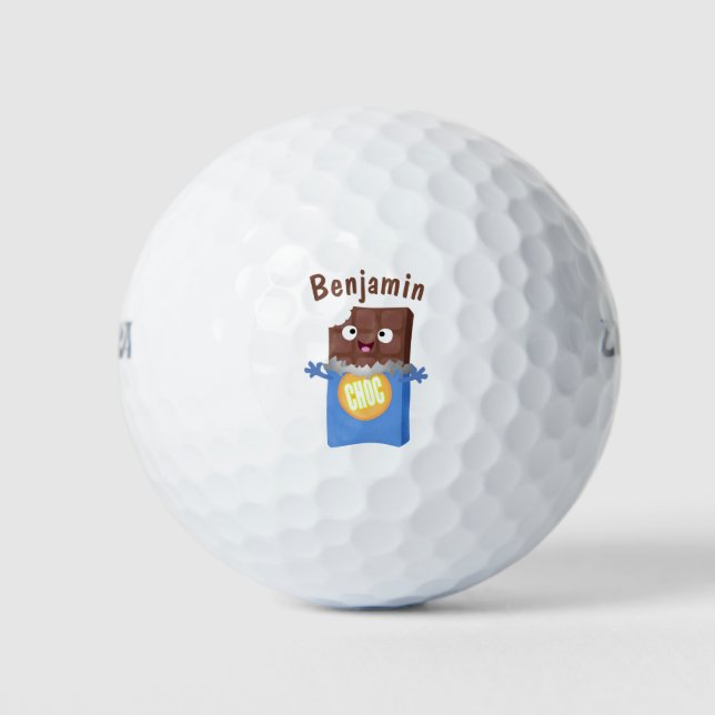 Pelotas De Golf Caricatura de dibujos animados de un dulce chocola (Anverso)