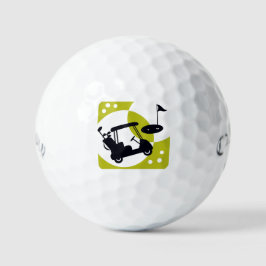 Pelotas De Golf Carrito de golf, clubes y verdes