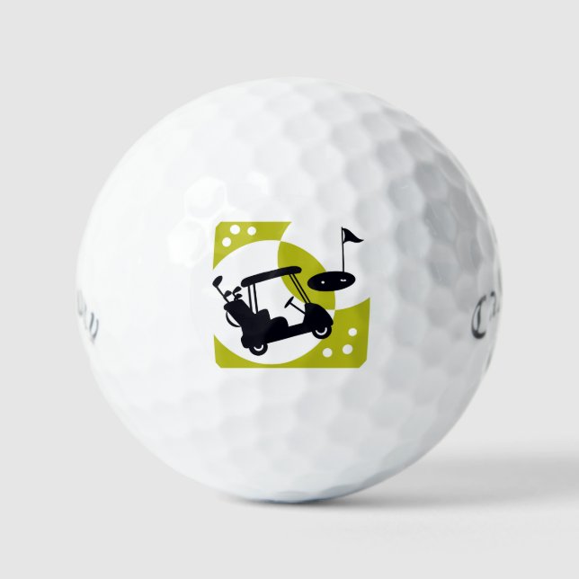 Pelotas De Golf Carrito de golf, clubes y verdes (Anverso)