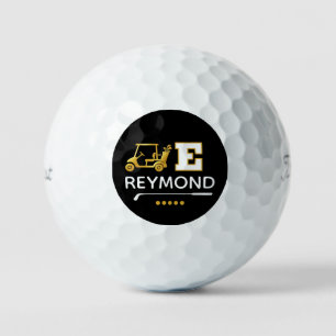 Pelotas De Golf Carrito de Golf Dorado - Inicial E personalizada M