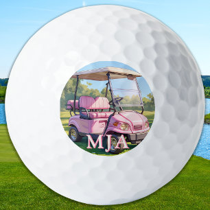 Pelotas De Golf Carrito de Golf Personalizado con Monograma Chic R