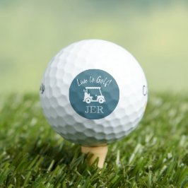 Pelotas De Golf Carrito de Golf Vive para Golf Monograma Iniciales