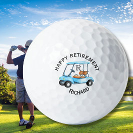 Pelotas De Golf Carrito de Monograma de Nombre Personalizado Jubil