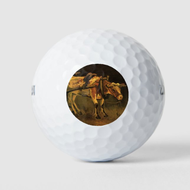 Pelotas De Golf Carro con ox rojo y blanco (Vincent van Gogh) (Anverso)