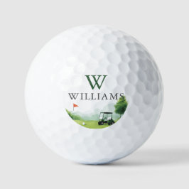 Pelotas De Golf Carro de Golf Clásico con Nombre y Monograma Perso