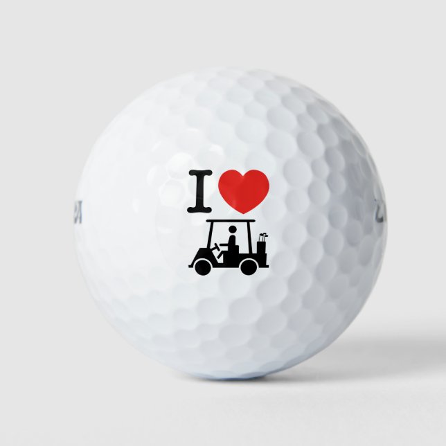 Pelotas De Golf Carro de golf I Heart (Love) (Anverso)