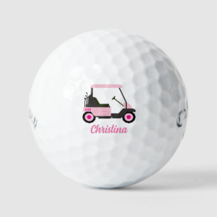 Pelotas De Golf Carro de golf rosa personalizado